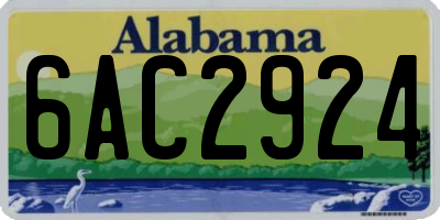 AL license plate 6AC2924