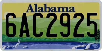 AL license plate 6AC2925