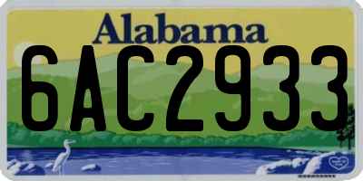 AL license plate 6AC2933