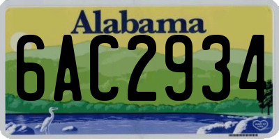 AL license plate 6AC2934