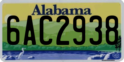 AL license plate 6AC2938