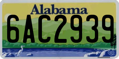 AL license plate 6AC2939