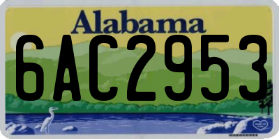 AL license plate 6AC2953