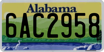 AL license plate 6AC2958