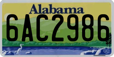 AL license plate 6AC2986