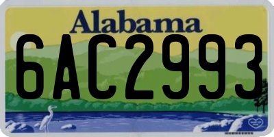 AL license plate 6AC2993