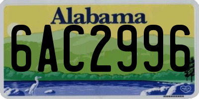AL license plate 6AC2996