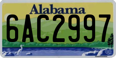 AL license plate 6AC2997