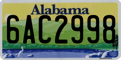 AL license plate 6AC2998