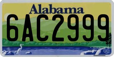 AL license plate 6AC2999