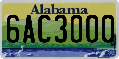 AL license plate 6AC3000
