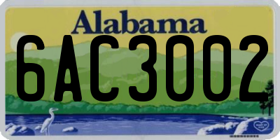 AL license plate 6AC3002