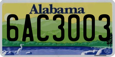 AL license plate 6AC3003