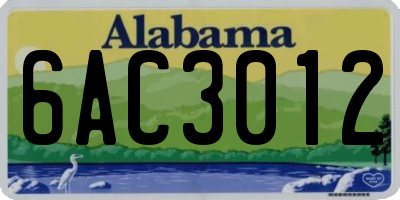 AL license plate 6AC3012