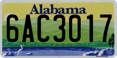 AL license plate 6AC3017