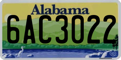 AL license plate 6AC3022