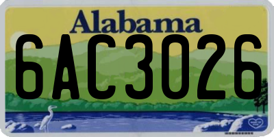 AL license plate 6AC3026