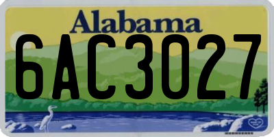 AL license plate 6AC3027