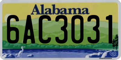 AL license plate 6AC3031