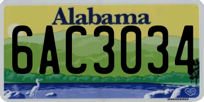 AL license plate 6AC3034