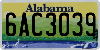 AL license plate 6AC3039
