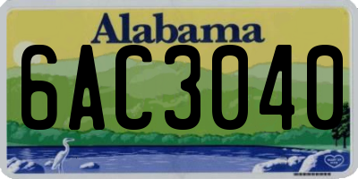 AL license plate 6AC3040