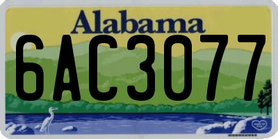 AL license plate 6AC3077