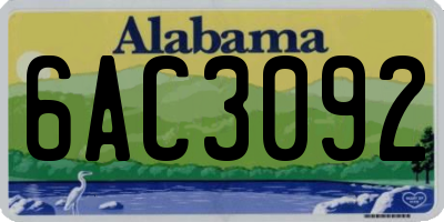AL license plate 6AC3092