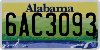 AL license plate 6AC3093