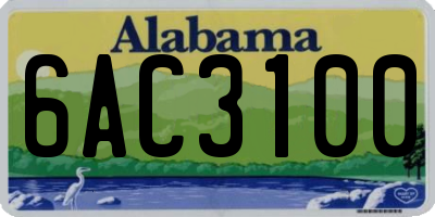 AL license plate 6AC3100