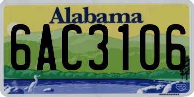AL license plate 6AC3106