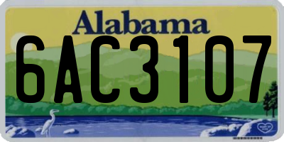 AL license plate 6AC3107