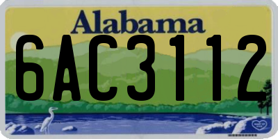 AL license plate 6AC3112