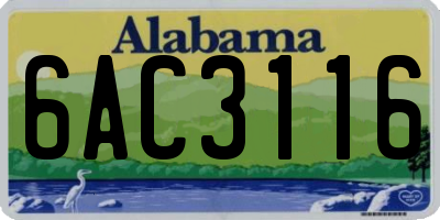 AL license plate 6AC3116
