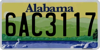 AL license plate 6AC3117
