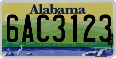AL license plate 6AC3123
