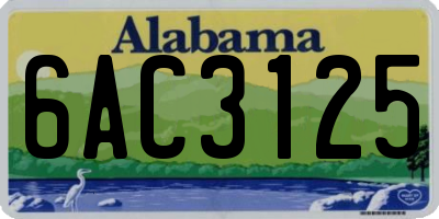 AL license plate 6AC3125
