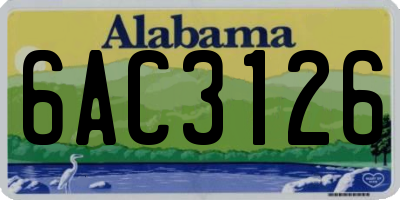 AL license plate 6AC3126