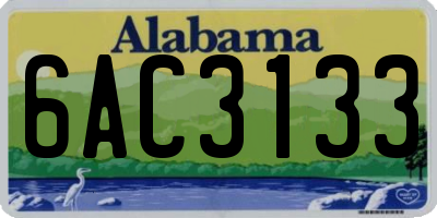AL license plate 6AC3133