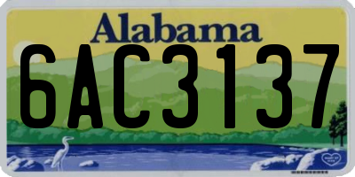 AL license plate 6AC3137
