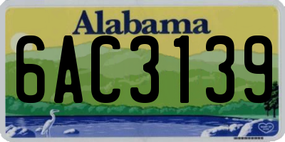 AL license plate 6AC3139