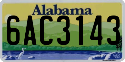 AL license plate 6AC3143