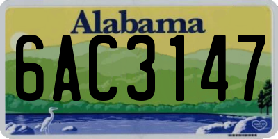 AL license plate 6AC3147