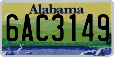 AL license plate 6AC3149