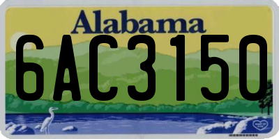 AL license plate 6AC3150