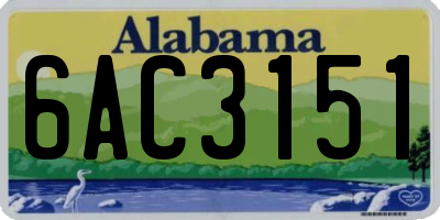 AL license plate 6AC3151