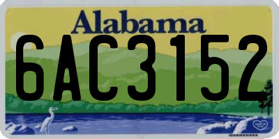 AL license plate 6AC3152