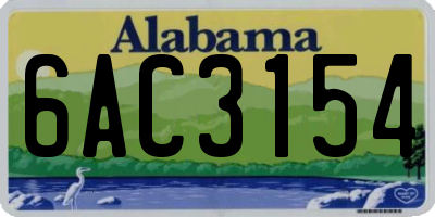 AL license plate 6AC3154