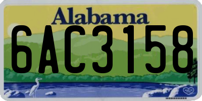 AL license plate 6AC3158