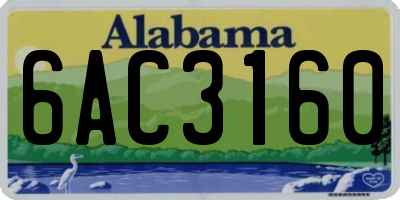 AL license plate 6AC3160